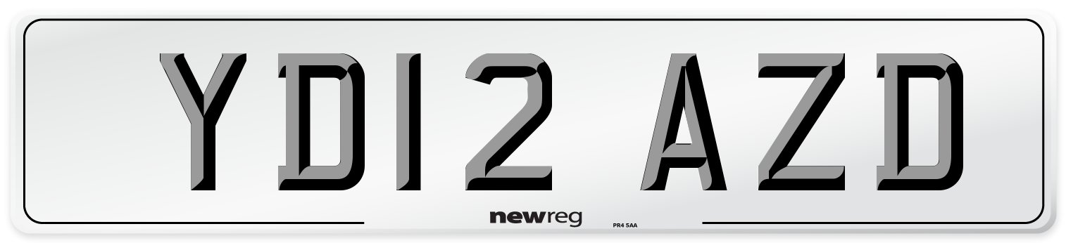 YD12 AZD Number Plate from New Reg